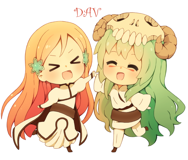 Chibi Orihime and Chibi Neliel by DAV-19
