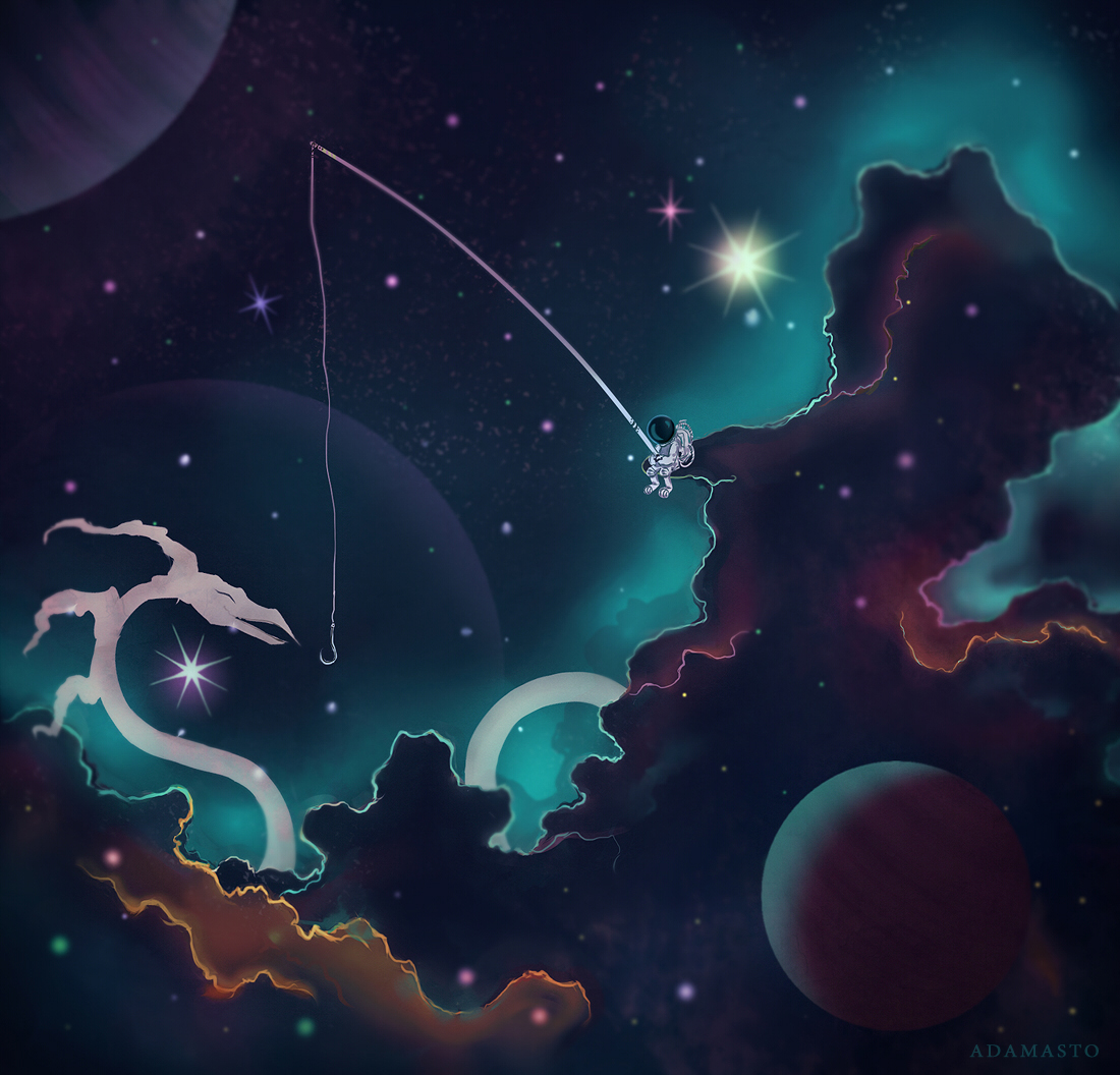 Звёздное небо и космос в картинках - Страница 10 Art_challenge___9__space_fisherman_by_adamasto-d83dtwr