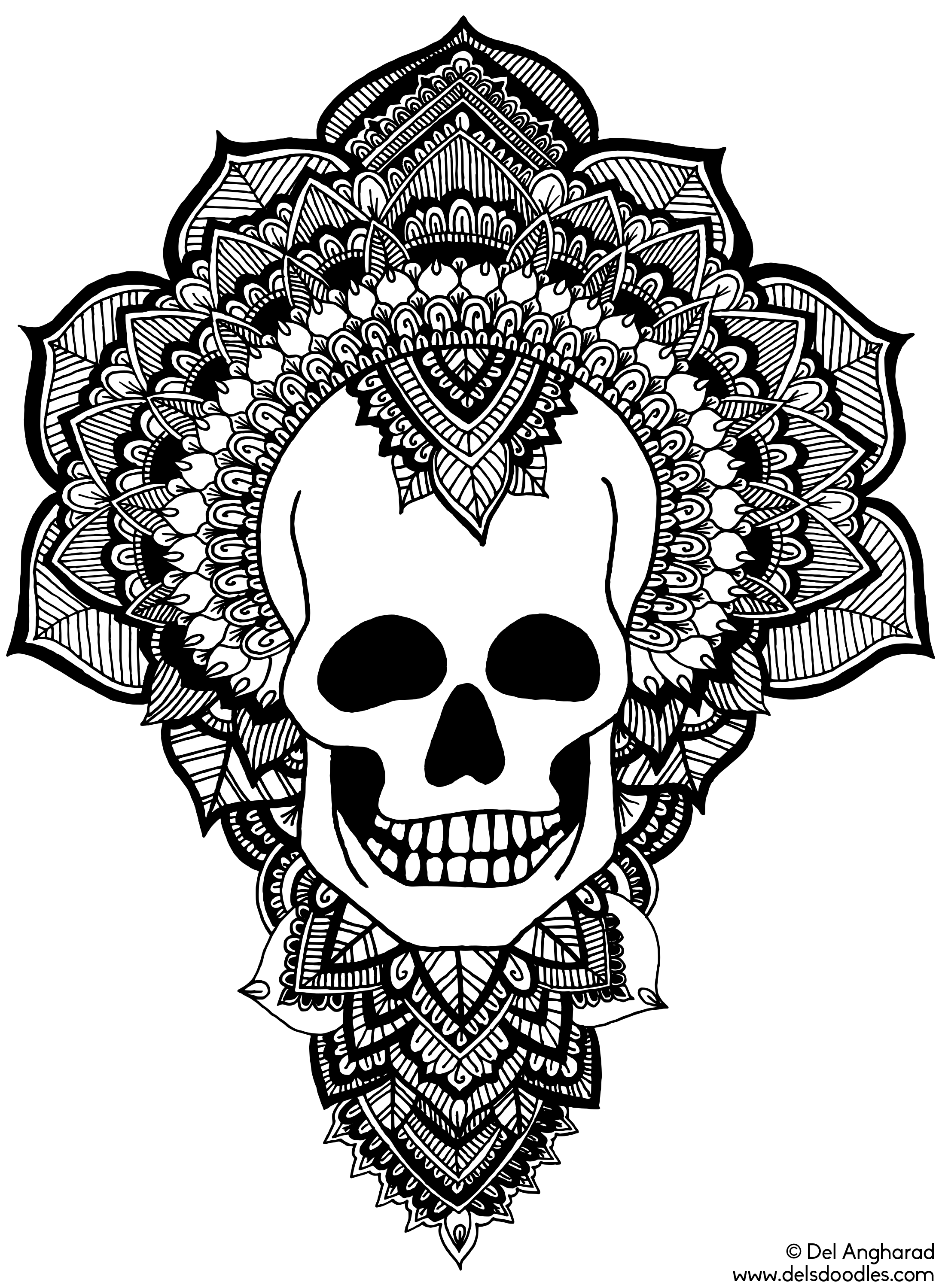 mandala coloring pages for adults skull - photo #32