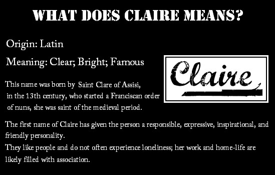 The meaning of &#39;Claire&#39; by ClaireLovers on DeviantArt