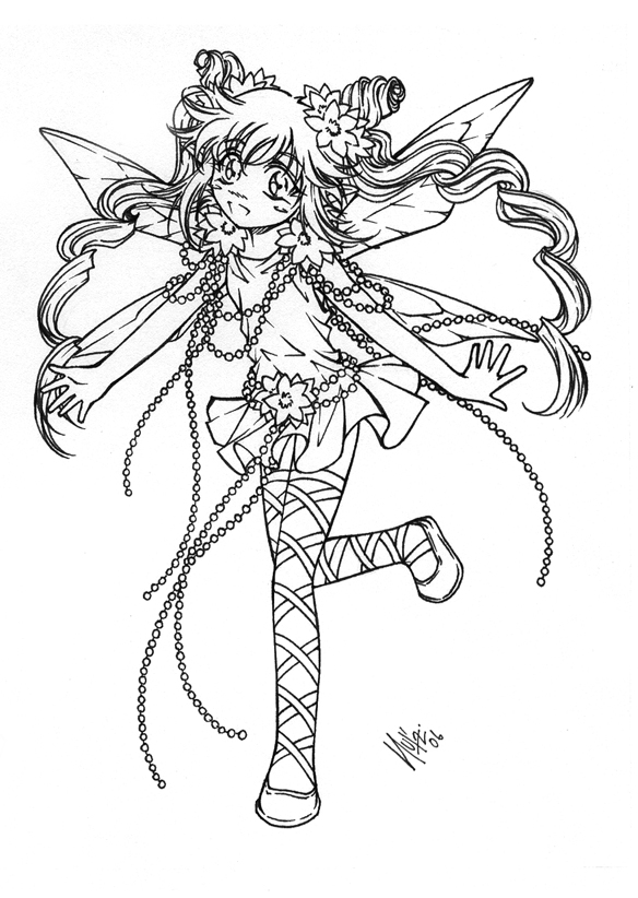 fairy anime coloring pages - photo #33