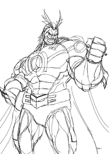 Sketch All Might by CCSNASH on DeviantArt