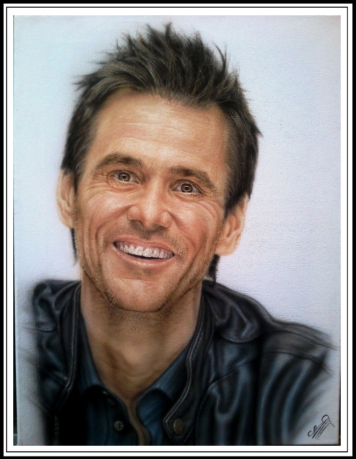 Jim Carrey portrait on canvas by AleksandarPK on DeviantArt