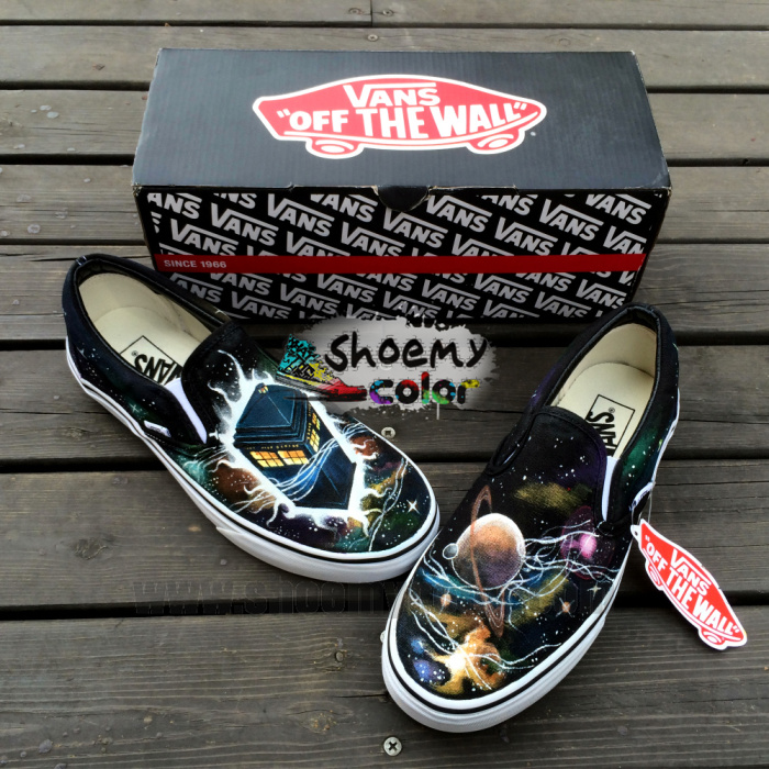 Vans Slip on Hand Painted Sneaker Doctor Who Shoes by elleflynn on ...