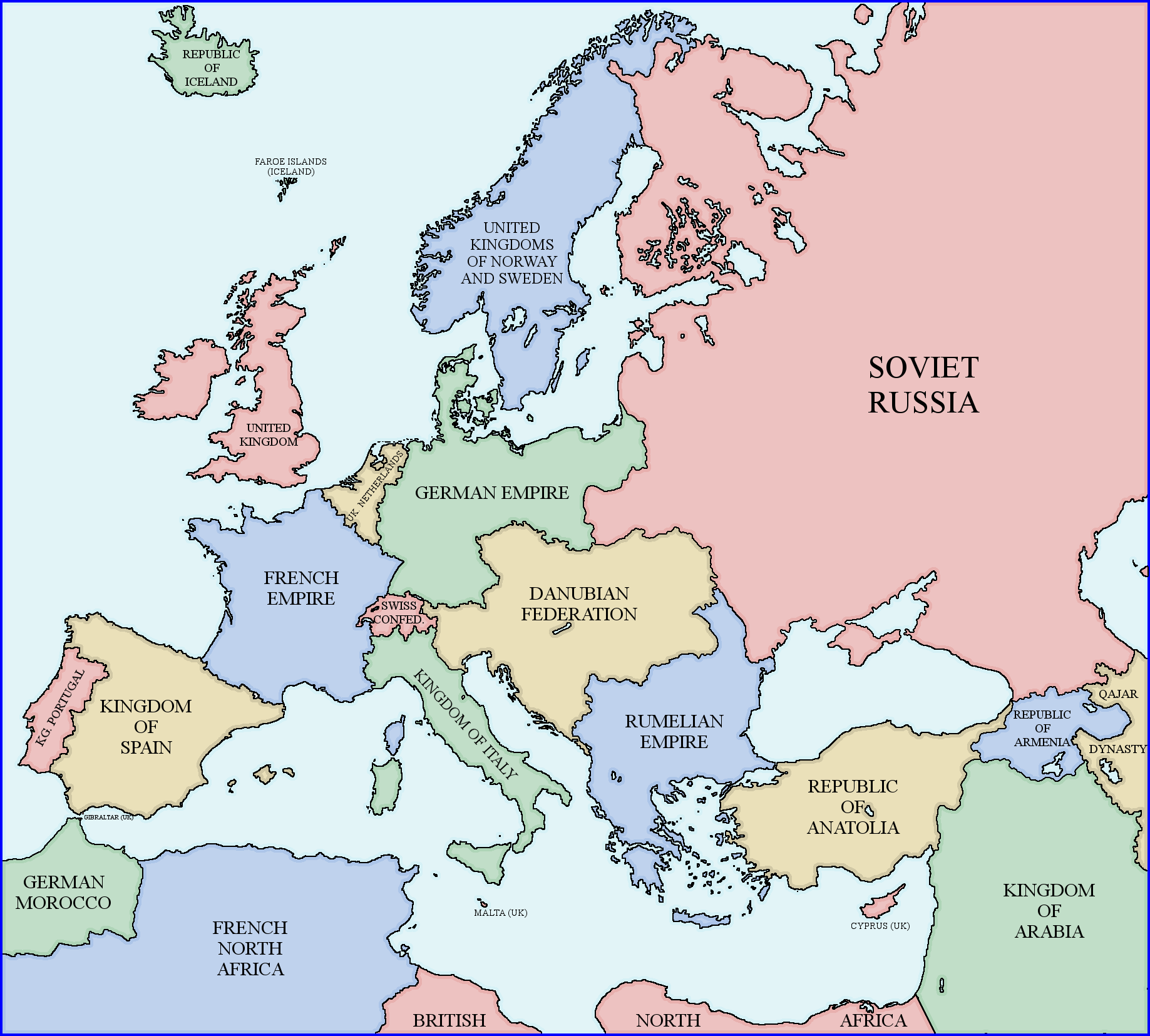 Map of Europe 1938 (Rumelia Universe) by xpnck