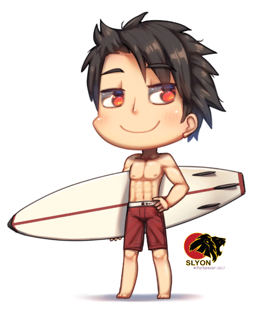 Chibi Beach Boy - Surfboard by Porforever