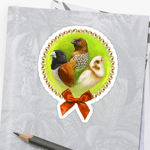 Munia Finches Realistic Painting Sticker